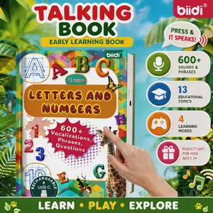 【Children's Day Gift】 interactive English talking book for children; electronic educational toy with 600+ sounds suitable for ages 3–8 toddlers; travel companion; birthday gift for boys and girls; sensory resource for individuals with autism; toy.