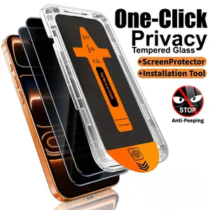 2-Pack Privacy Protective Screen Protector Compatible with iPhone 17 Pro Max/17/16/15/14/13/12/11, X, XR and XS Max, Auto Dust-Elimination, One-Click Bubble-Free Installation 9H Tempered Glass Film