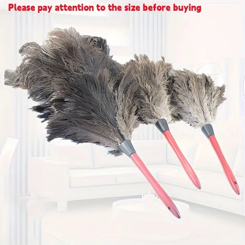 Natural chicken feather duster, brush with wooden handle, anti-static household car dust collector, Home Cleaning Products, Household Cleaning Tool, Dusters For Cleaning