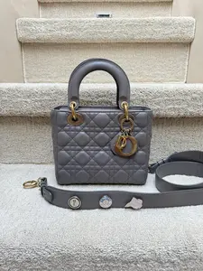 Christian Dior Calfskin Cannage Small my ABC Lady Dior in Grey