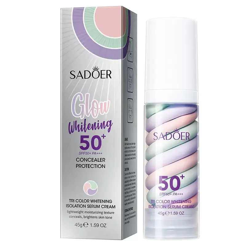 Three-Color Color Correcting Makeup Base | 45g 3-in-1 Primer Serum for Natural Naked Makeup Sensation