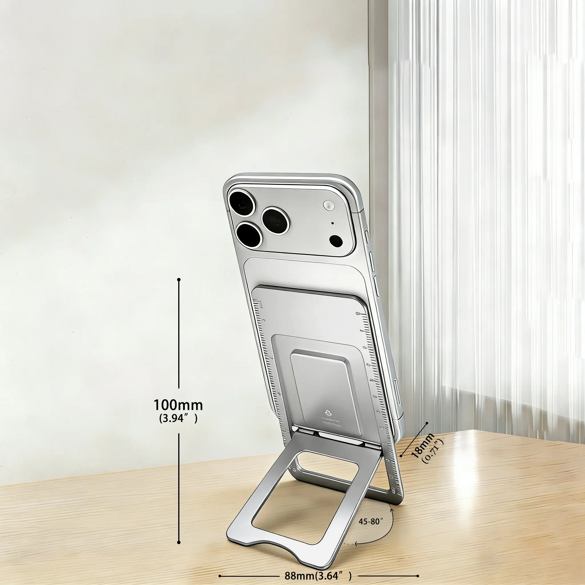 Aluminium Metal Desktop Office Lazy Phone Stand, Portable Folding New Model Mobile Phone Accessories, Compatible with iPhone & Samsung Series Smartphones, Mount