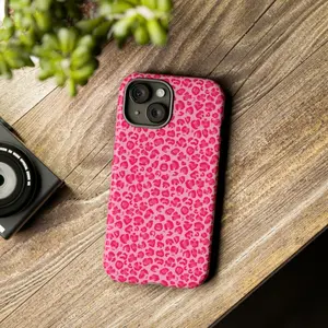 Hot Pink Light Pink Cheetah Print iPhone Case, Cheetah Android Case