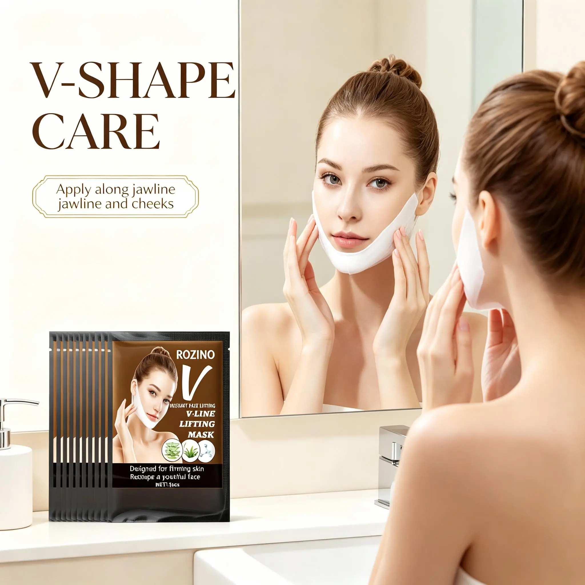 [10 Counts] ROZINO Wash Off Facial Mask, Natural Aloe, Hyaluronic Acid, Centella & Collagen Infused, Non-Irritating Night Face Care, Oil Balancing, Deep Calming, Hydrating & Gentle Exfoliating Skincare