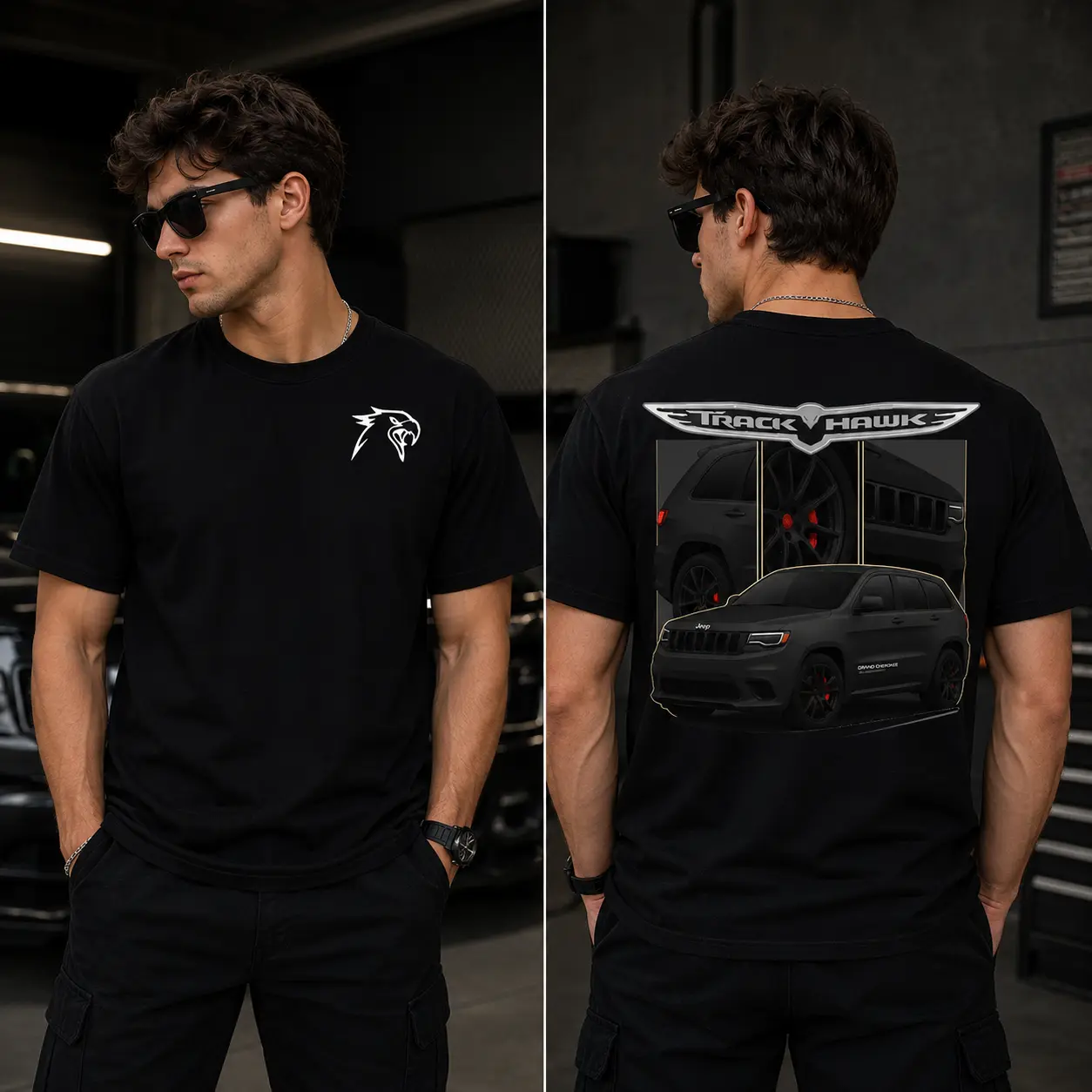 SUV Grand Cherokee SRT Trackhawk T-Shirt, Muscle Car Enthusiast T Shirt, Streetwear Graphic Tee, Gift Idea Fan Men Top