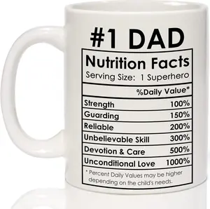 Breezy Valley Dad Mug - Christmas Gifts for Dad Coffee Mug from Daughter Son - Best Daddy Gifts, #1 Daddy Nutrition Facts Cup - Happy Father Christmas Birthday Gift from Son Daughter