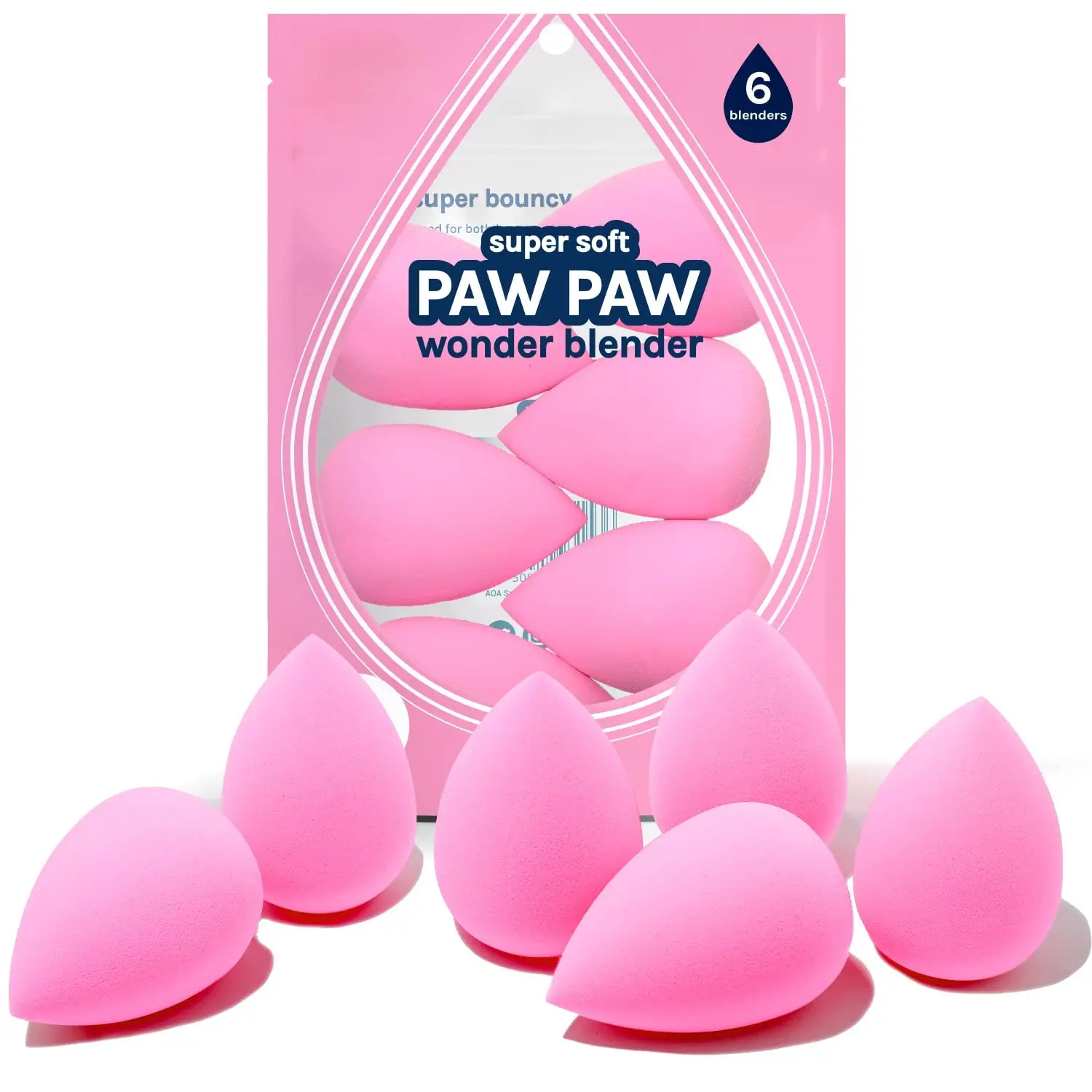 Makeup Sponge Set of 6, Small Latex-Free Super Soft Blenders for High-Definition Foundation, Cream, and Powder Application, Multiple Products, Small Size