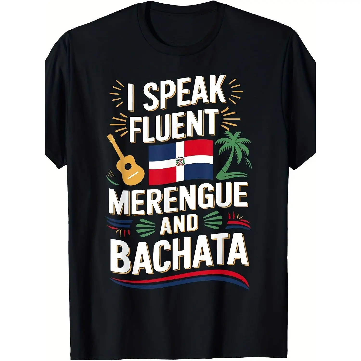 Featuring The Dominican Dance Styles of Merengue And Bachata Suitable for Both And This Summer 2025 Short Sleeve T shirt Tee Top with Artistic Dance Inspired Design in Casual Fashion Style
