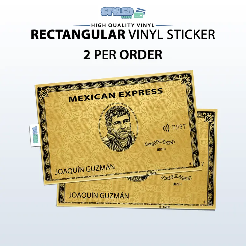 Joaquin guzman mexican express rectangle vinyl sticker