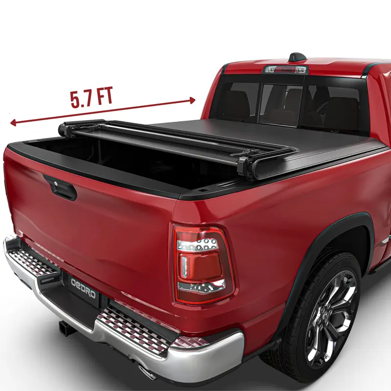 VEVOR Tri-Fold Truck Bed Tonneau Cover, Compatible with 2014-2024 Toyota Tundra (NOT FIT Trail Special Edition with Storage Boxes), Fleetside 5.5' (67) Short Bed 2023, 400 lbs Load Capacity, Black