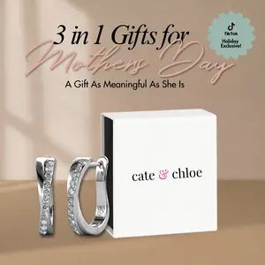 Amaya 18k White Gold Plated 16mm Twisted Hoop Earrings with Simulated Diamond Crystals