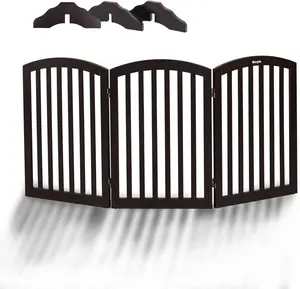 Wooden Free Standing Pet Gate for Dogs, 30'' Tall Dog Gates for The House, Doorways & Stairs, Dog Fences Indoor Puppy Gate