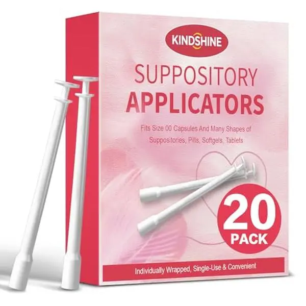 20 Pack Disposable Suppository Applicators for Women, Hygienic Individually Wrapped Vaginal Applicators, Vaginal Suppositories Fits Most Pills, Tablets, Capsules & Suppository Brands