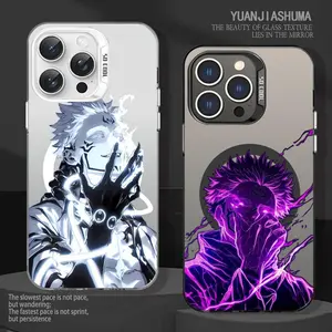 Black Magnetic IMD Colorful Silver Case Jujutsu Kaisen Ryomen Sukuna Phone Case for iPhone 17 16 15 14 13 12 11 Pro Max Plus