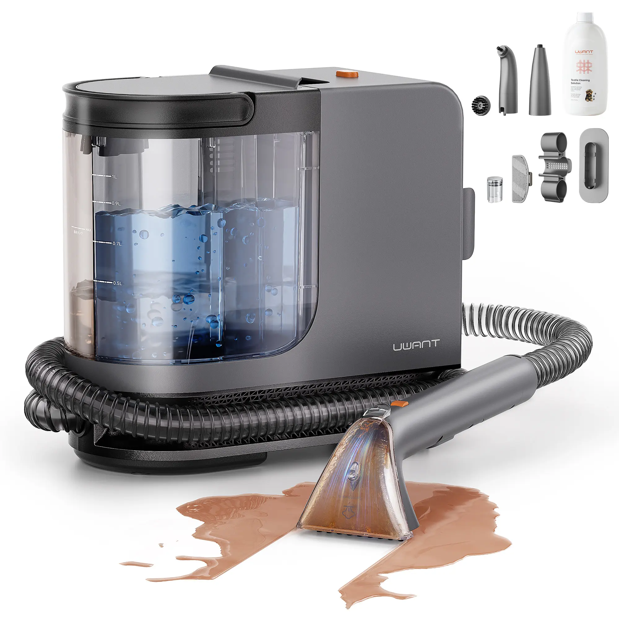 UWANT Steam Carpet Cleaner with 212°F Steam & 140°F Hot Water Mode, 18kPa Suction Upholstery Spot Cleaner for Car，Couch, Mattress, Pet Stains & Professional Deep Cleaning