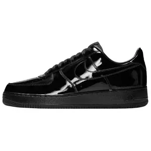 Nike Air Force 1 Low Patent Leather Premium 'Black' Men's All-Season High-Shine Glossy Upper Iconic Low-Cut Silhouette