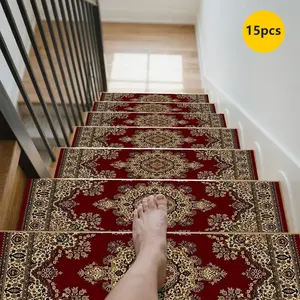 Non-Slip Stair Carpet, Step Protection Carpet, Decorative Bordered Stair Mat for Home Decoration & Bedroom Accessories - Suitable for Indoor, Outdoor Stairs & Multiple Scenarios, Decorative Rug Mat, Decorative Area Rug