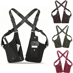 Premium Leather Underarm Shoulder Bag for Men & Women Anti-theft Hidden Storage for Cell Phones & Outdoor Gear Versatile for Cycling Hiking & More(Sheets)