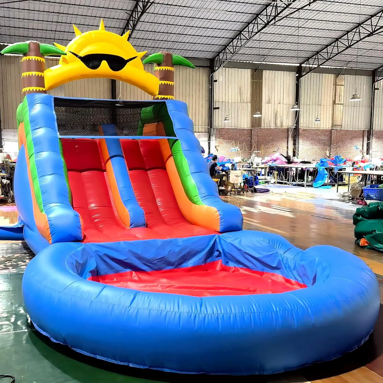 22.5FT(L) Commercial Water Slide for Adult Kid, (Double Slide) (100% Heavy Duty PVC), Giant Pool Inflatable Water Slide 1100W Blower, 22.5x11x12ft, Hold 600lbs, Fast Drainage, Backyard Outdoor Party