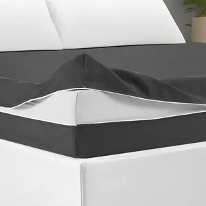 Zippered Mattress Fitted Protector Deep Mattress Encasement Soft Zipper Fitted Sheet Microfiber Bed Sheet Cover for Bed(Dark Gray,Full,12-16in)