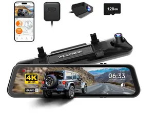 WOLFBOX G900 PRO Mirror Dash Cam with STARVIS 2 IMX678 128GB Card 5.8GHz WiFi 4K Front 2.5K Rear Video TikTokShopHolidayHaul Dashcam for Cars