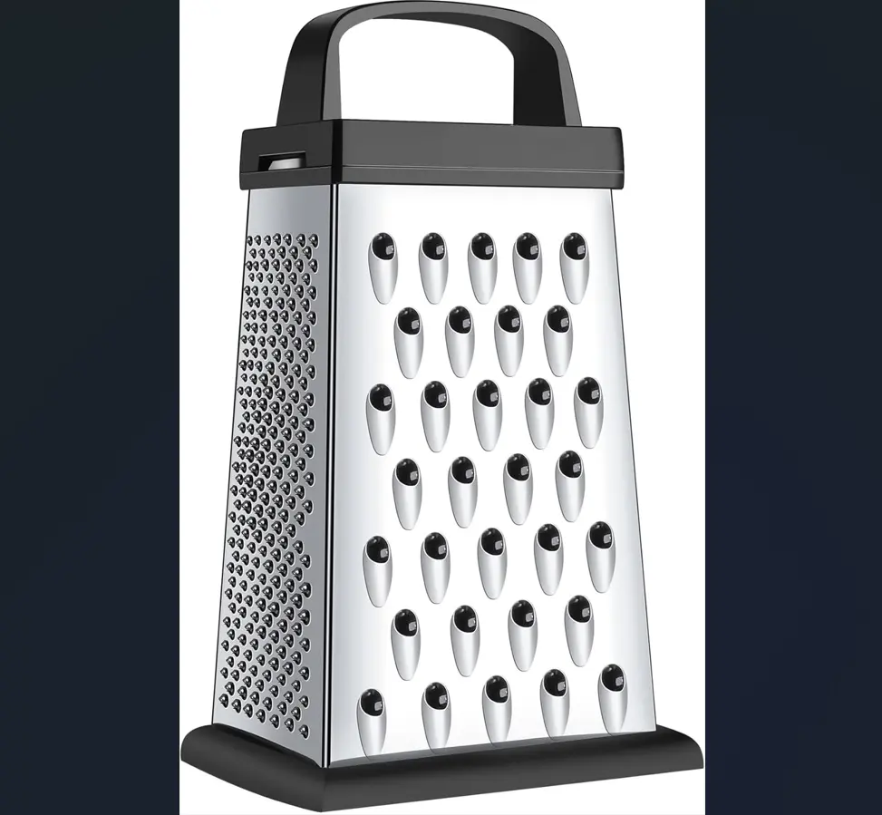 4-Sided Stainless Steel Cheese Grater Mini Size for Parmesan Vegetables & More Dishwasher Safe Compact Kitchen Tool