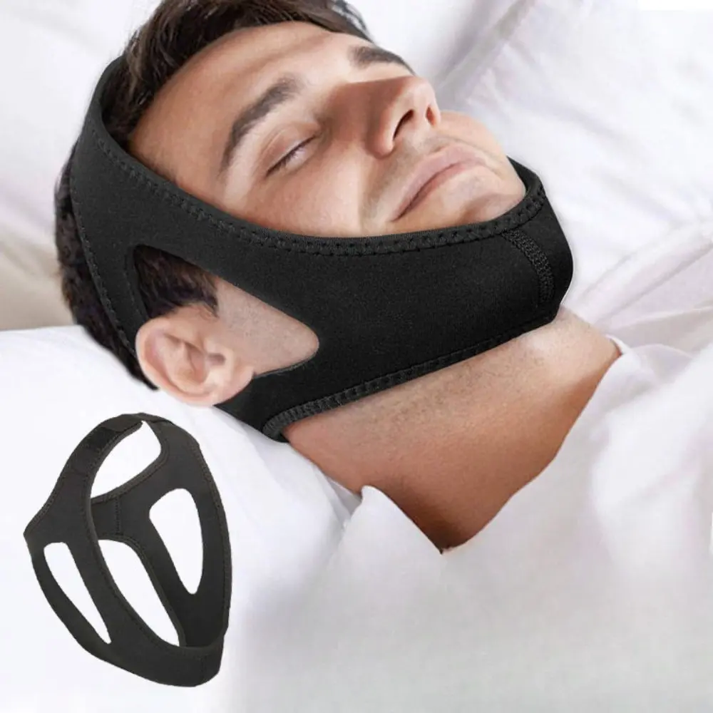1 Adjustable Anti-Snoring Headgear - Breathable, Comfortable Jaw Support Band for Sleep Apnea, Snore Prevention, Breathable Fabric, Adjustable Anti-Snoring Strap, Support Strap Protective Gear