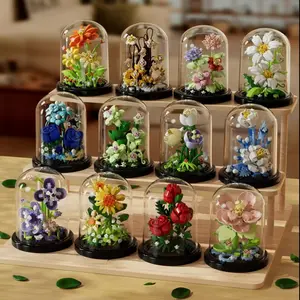 Building Block Flower Toy Set, Micro Particles Educational Puzzle, Perfect Teacher's Day Gift for Kids & Teachers, Building Block Model, Creative Building Blocks