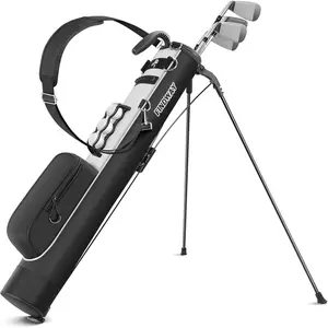 Golf Stand Bag, Small Golf Bag for The Driving Range, Par 3 and Executive Courses, Lightweight Golf Club Carry Bag with Ball Holder and Pockets for Men Women