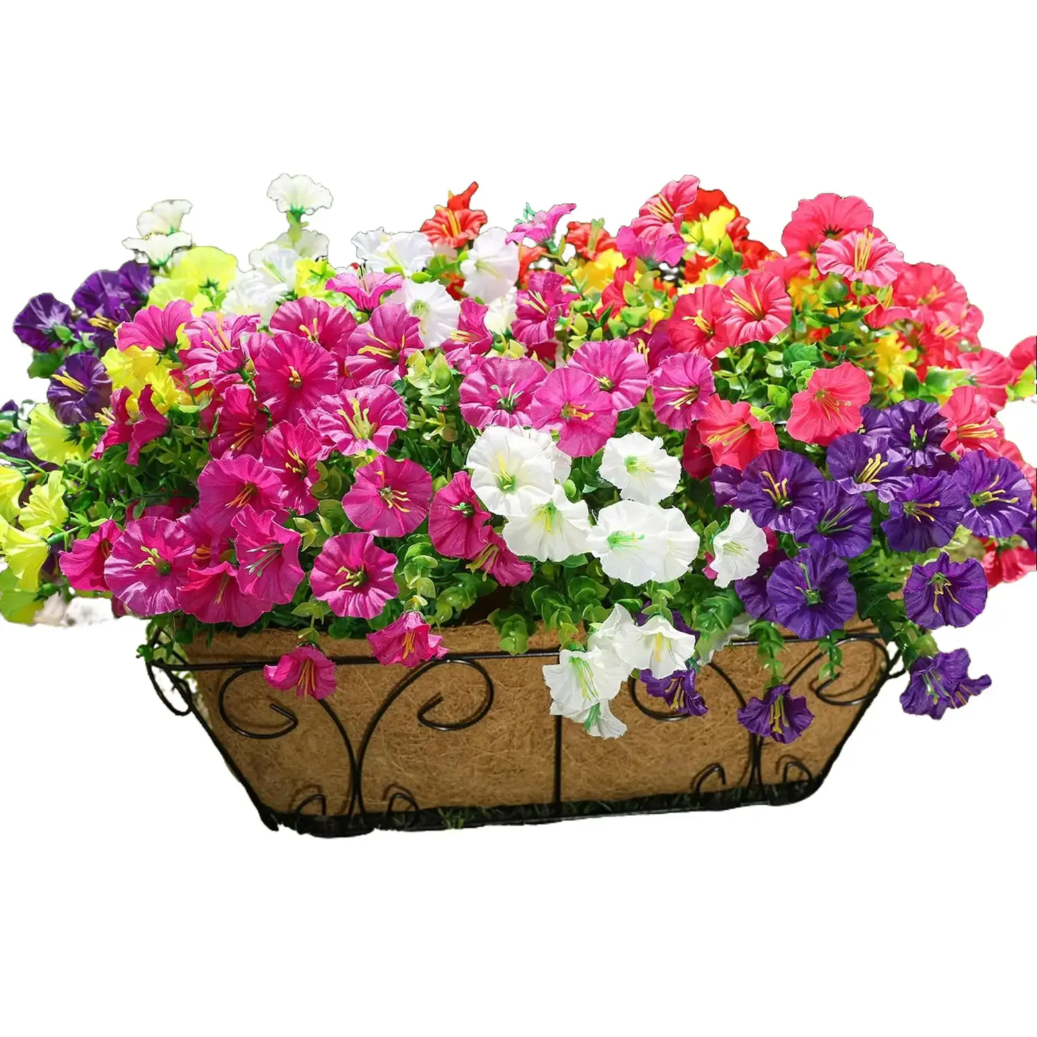 16 Bundles Mixed Color Artificial Morning Glory Flowers, 320 Blooms UV Resistant Faux Flowers for Outdoor Porch, Patio, Garden, Balcony and Fence Decor fake flower