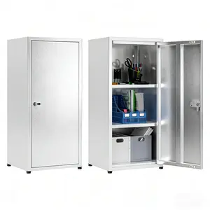 Heavy-Duty Metal Storage Locker with Combination Lock, Adjustable Shelves, and Leveling Legs, Leveling Feet
