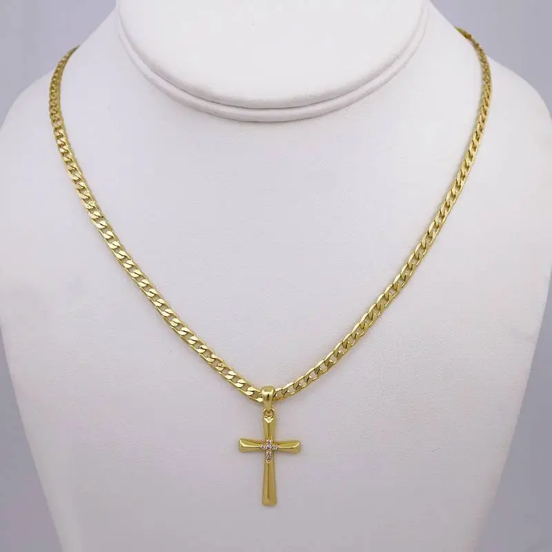 Cadenas Cadenas & Colgantes/ Chain W/Pendants / 14K Real Color/ Zircon Stone/ 3mmx45cm// SET973