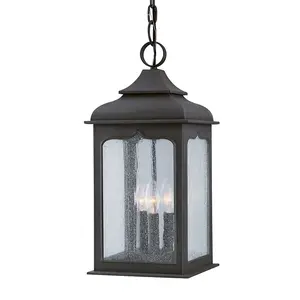 Stylish Henry Street 3-Light Outdoor Hanging Light Fixture for Porch, Patio or Garden Decor