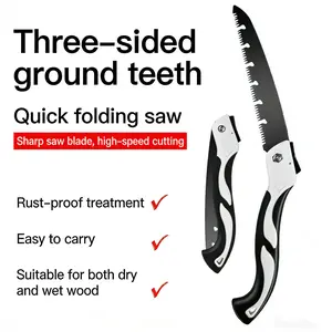 Industrial Grade Steel Folding Saw, Non-Slip Durable Handle, Manual Cutting Tool, Outdoor Use, Multi-Functional Quick Saw, Home Garden Hand Saw