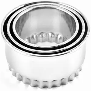 Cookie Cutters - Biscuit Cutters/Stainless Steel Dumpling Cutters/Cake Pastry Cutters/Cake Cookie Scone Cutters Molds stamps for Cooking Baking 3Pcs Flower Edge Heavy Duty 304 Stainless Steel Dishwasher Safe Kitchen Sturdy Round Set