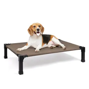Elevated Dog Bed, Cooling Raised Pet Cot with Chew Proof Washable Breathable Mesh and Metal Frame, Portable Dog Cot Bed with No-Slip Feet for Outdoor or Indoor Use
