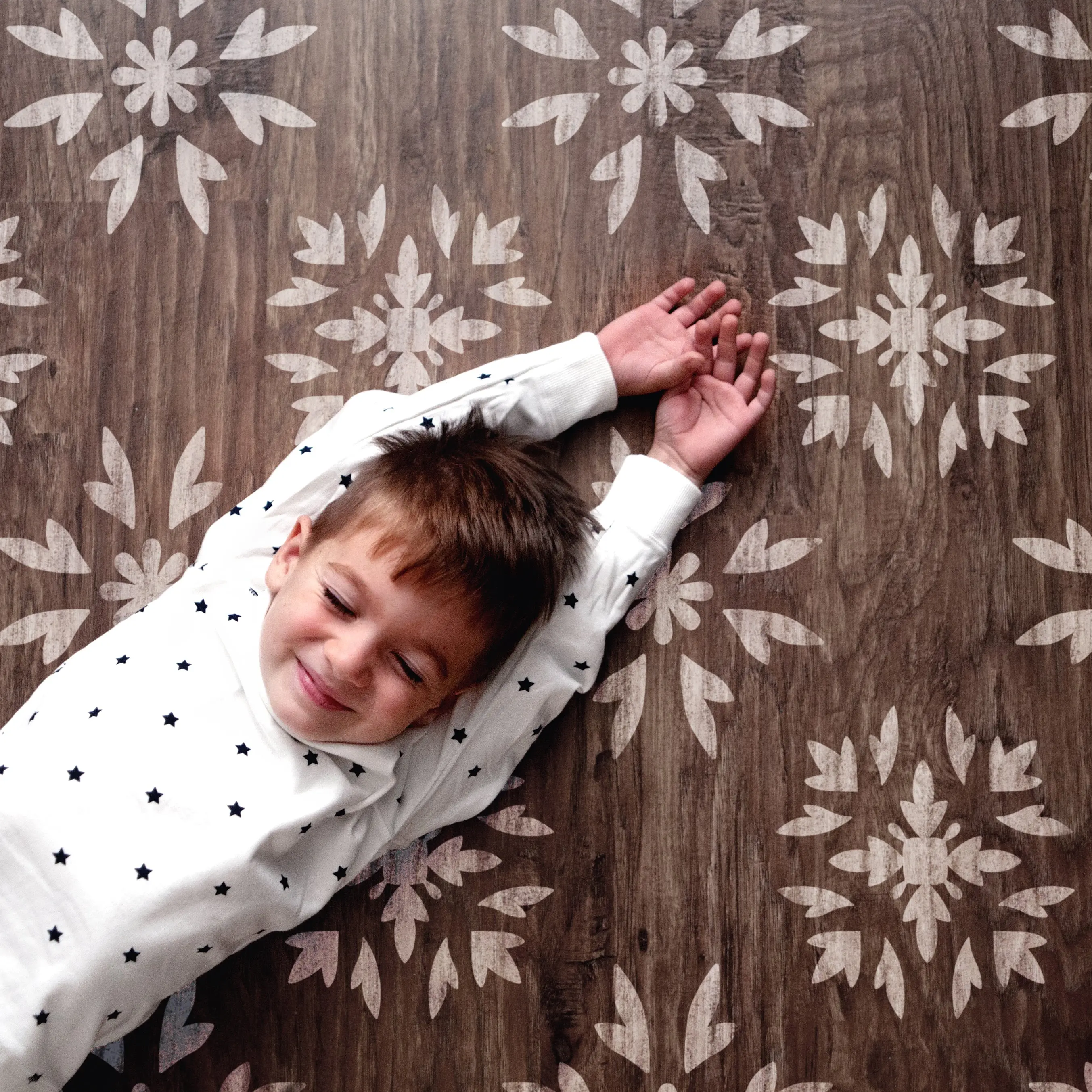 ELVIN- Large Floor and Wall Stencil- Concrete Patio Painting Stencil