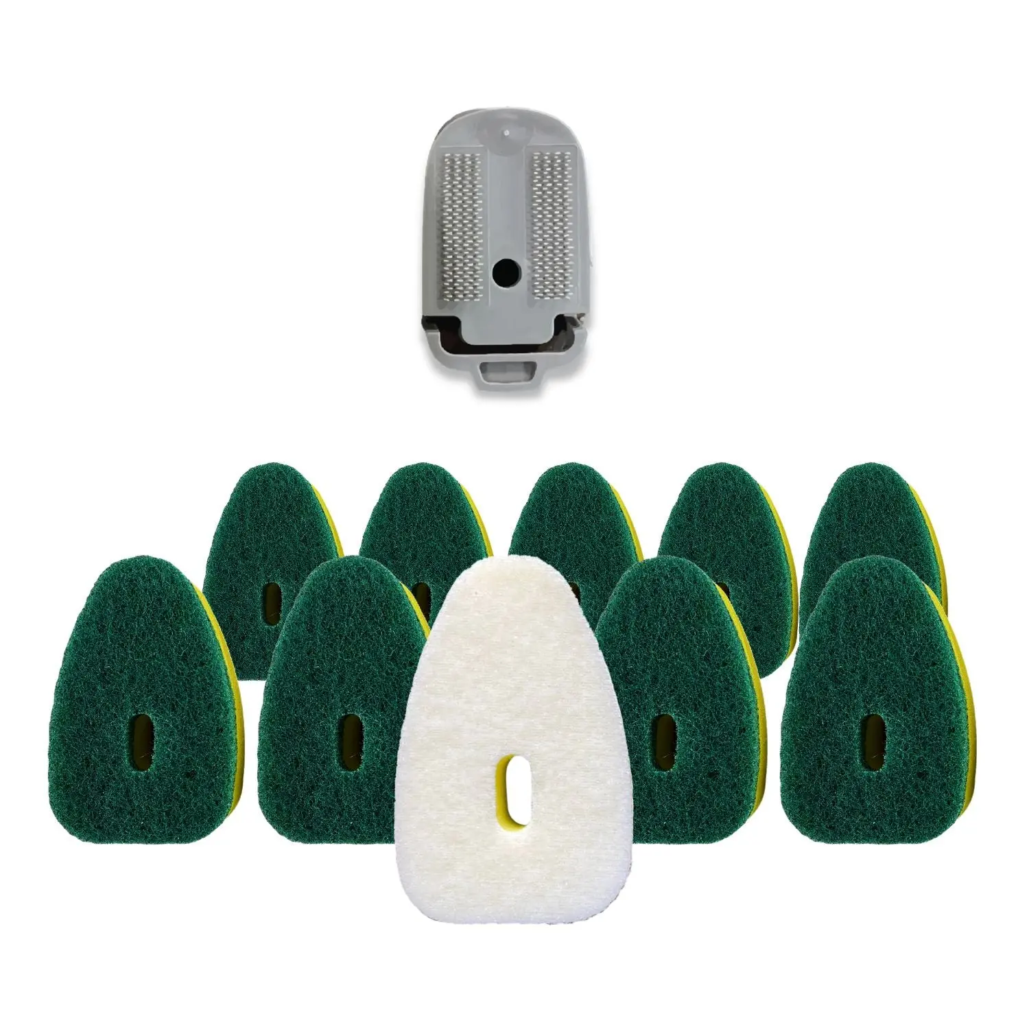 Smilyeez No-Plastic Sponge Refill for Scotch-Brite's Dishwand Refill 10 Pack with Adapter