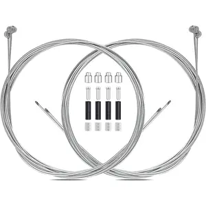 Premium Bike Brake Cable Set 4PCS Universal Standard 2M Long for MTB Road Bikes with Free Cable Cap End Crimps Accessories High-Quality Supplies
