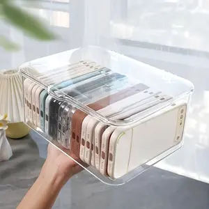 Acrylic Storage Box Organizer, High Capacity Multi-Functional Design, Ideal for Dorm Room Organization & Desktop Clutter Reduction, Transparent