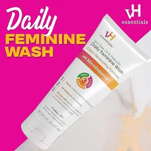 vH essentials Ph Balanced Daily Feminine Wash with Tea Tree Oil Prebiotic & Lavender Seed Oil 6 Fl Oz Pack Of 1 54306 Clear