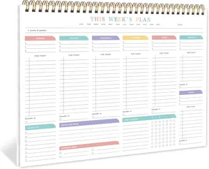 Weekly To Do List Pad with 52 Undated Sheets 8.5"×11" Weekly Desk Notepad with Spiral Binding for Women & Man Office School and Home Personal Organizer