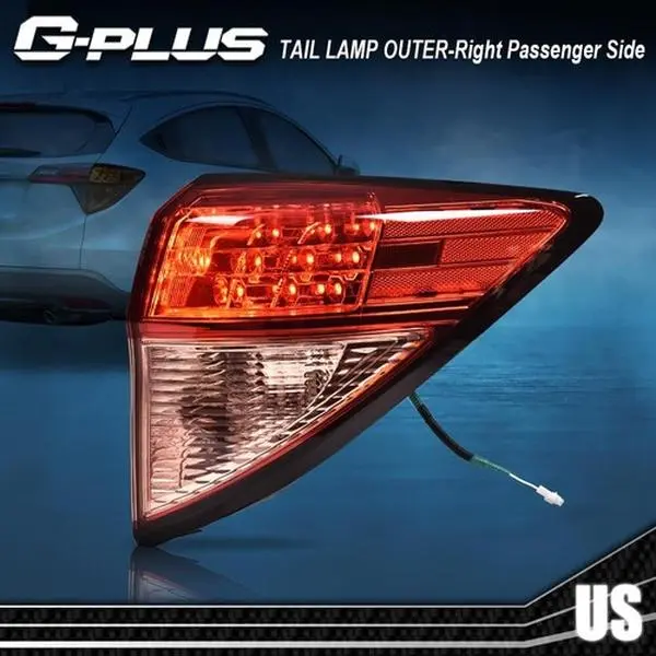 G-PLUS 1-Piece Plastic Outer-Right Passenger Side Tail Light - Rear Right Brake Light, Car Lighting, Car Exterior Upgrade for 2016-2018 Honda HRV HR-V