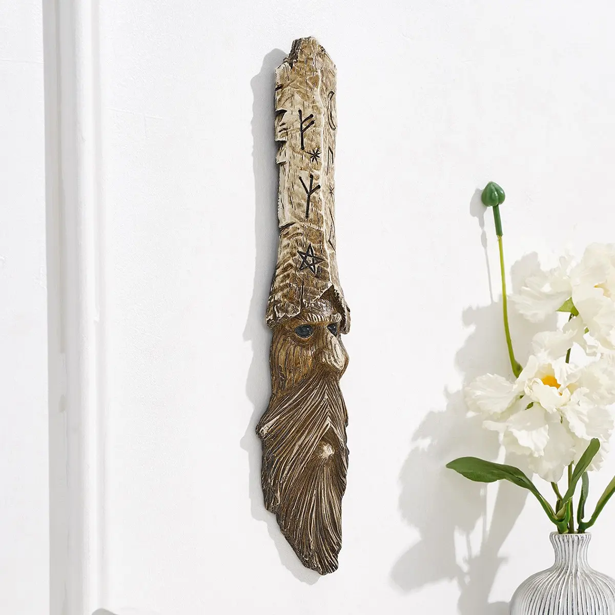 Modern Creative Tree Bark Elf Tree Trunk Decoration Hanging Ornament, Colorful Resin Garden Decor Craft, Wall-Mounted Tree Bark Elf Decor