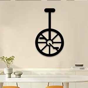 1pc Whimsical Unicycle Metal Wall Art, Whimsical Unicycle Statue Mural, Perfect for Playroom, Quirky Space, Fun Decor, Ideal Gift for Circus Fans
