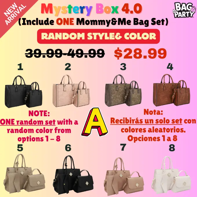 Women's Handbags BagParty 4.0 Surprise Mystery Box - Fantasy Themed, Zip-Equipped New Arrival (Ideal for Gifting)