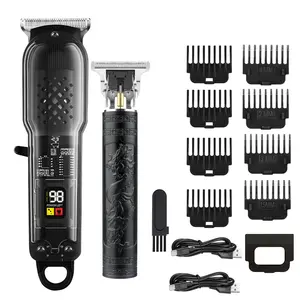 Men’s Professional Precision Grooming Kit – Rechargeable Hair Clipper, Hair Trimmer with Sharp Blades, 4/8 Guide Combs & LED Display for Ultimate Home Grooming