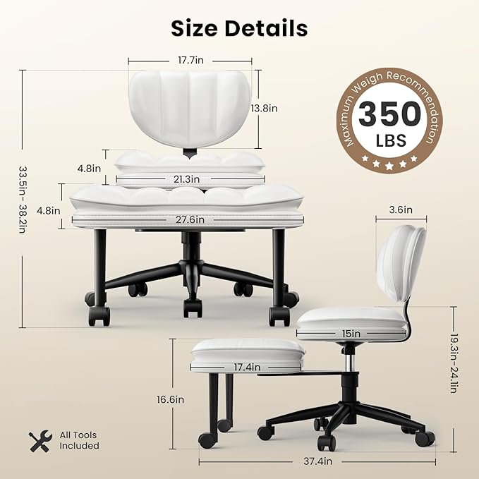 【Plus Size】Furniture Swivel Cross Legged Meditation Kneeling Chair with Wheels, 22.9"-28" Wide Adjustable Swivel Height-360°, Stain ADHD Chair with Height Adjustable Seat for Relaxation, Vanity, Home Office Desk Chairs