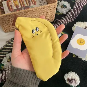 Cute Banana Shaped Mini Bag, Anime Essential, Perfect for Cosmetics, ID Cards, Keys, Earphones, Keychain Accessory, Versatile Storage Bag