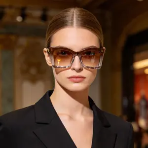 Vintage Smart Sunglasses, Acrylic Material with Animal Patterns, All-Season Universal Fit, Stylish and Durable Design